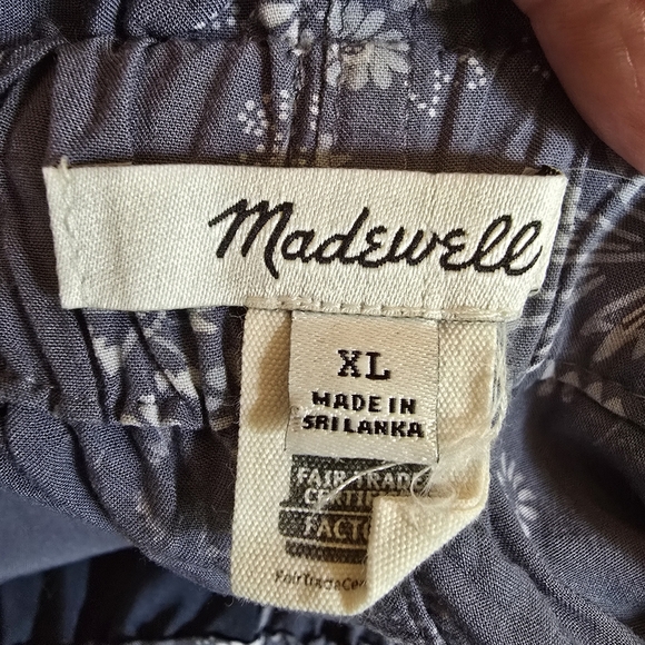 Madewell Paperbag Button Front Mini Skirt Blue Dandelion Floral Print Size XL - Picture 10 of 11